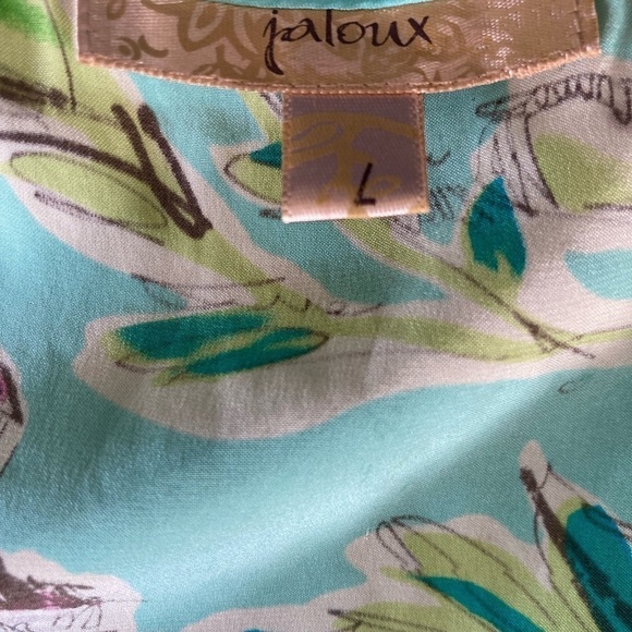 Jaloux 100% Silk Blouse Size Large - Picture 8 of 11